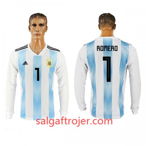 Argentina Fodboldtrøjer Romero 1 Hjemmebanesæt VM 2018 Langærmet Argentina Fodboldtrøjer Romero 1 Hjemmebanesæt VM 2018 Langærmet